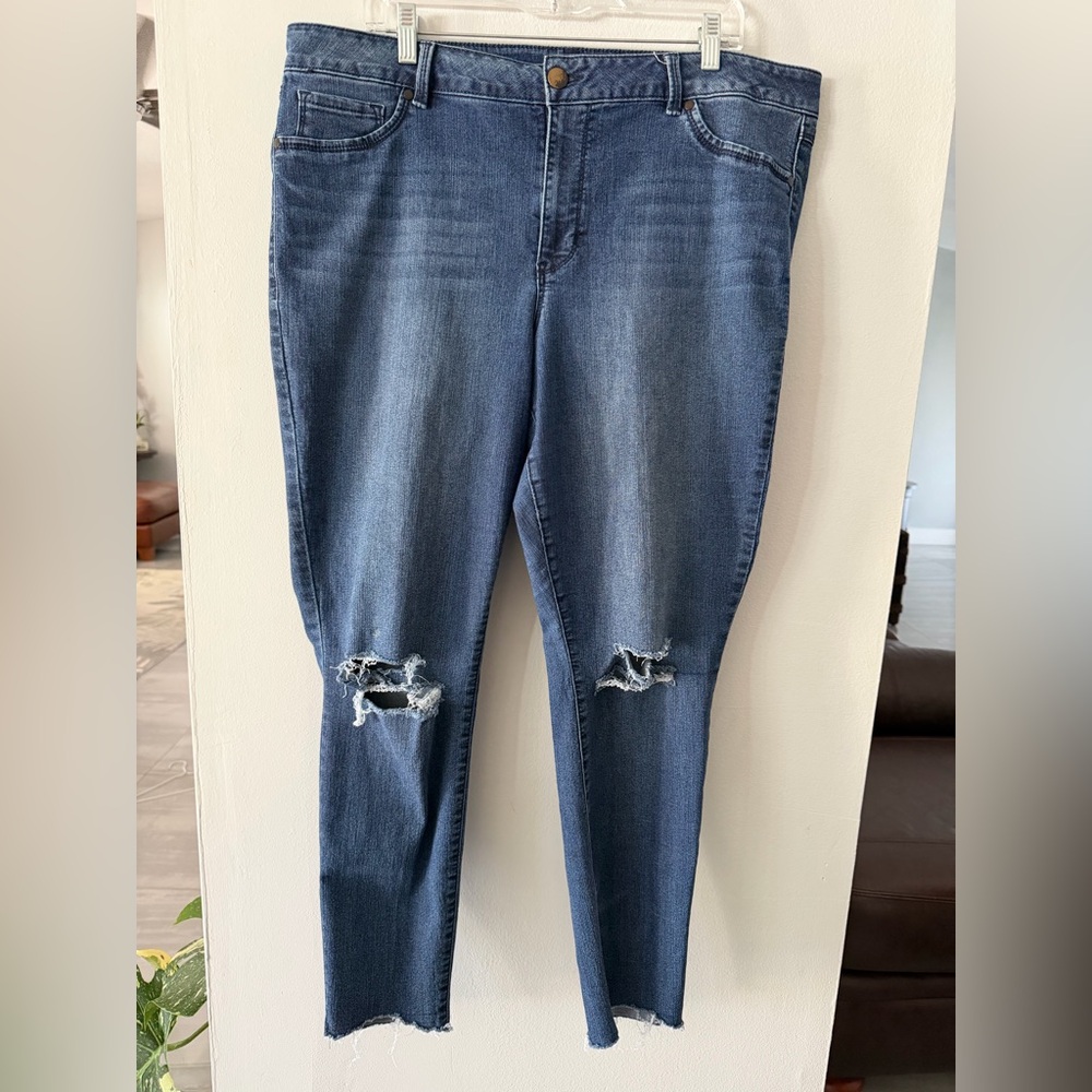 d. jeans Women's Ripped Skinny Jeans - Blue size 20 W